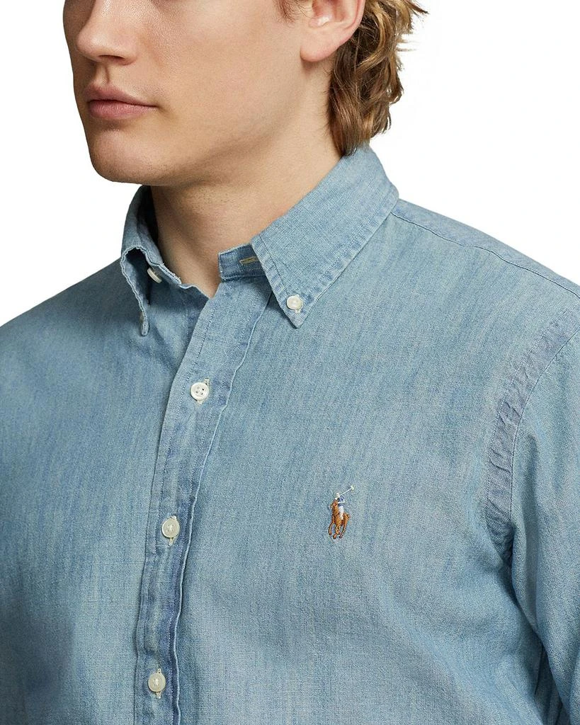 Classic Fit Long Sleeve Chambray Cotton Button Down Shirt 商品