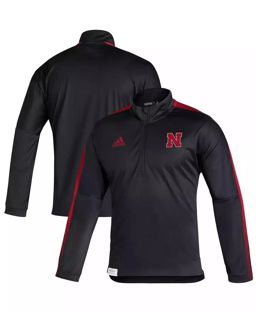 商品Adidas|Men's Black Nebraska Huskers 2021 Sideline Quarter-Zip Jacket,价格¥455,第2张图片详细描述