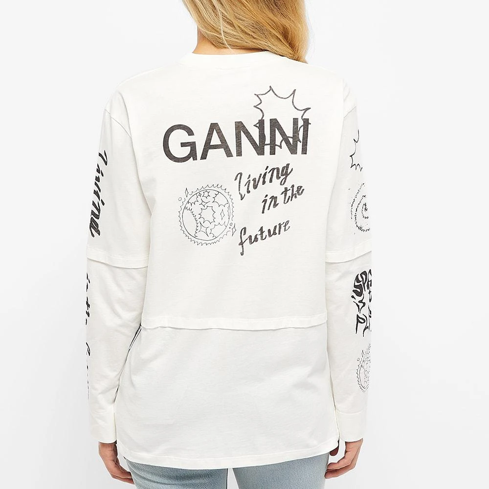 商品Ganni|GANNI Long Sleeve Icon Symbols Top,价格¥765,第4张图片详细描述