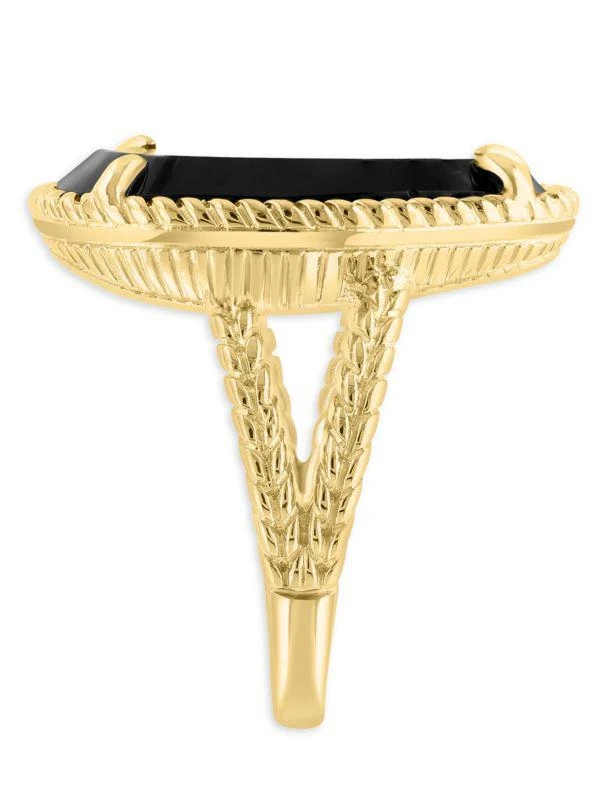 商品Effy ENY|14K Goldplated Sterling Silver & Onyx Ring,价格¥975,第2张图片详细描述