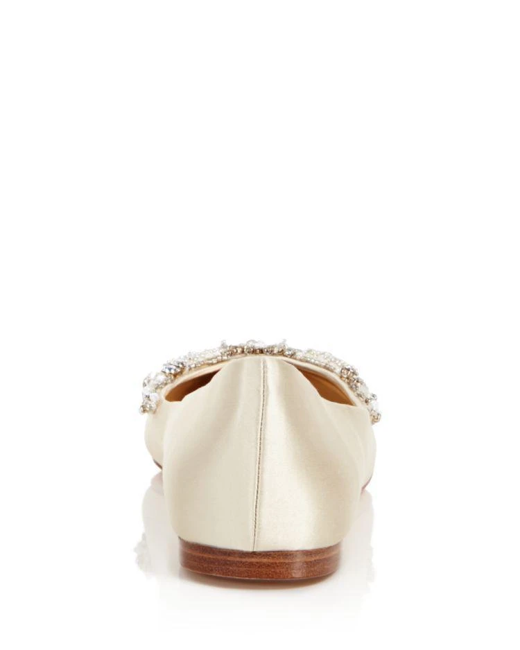 商品Badgley Mischka|Malena Satin Embellished Pointed Toe Flats ,价格¥583,第4张图片详细描述