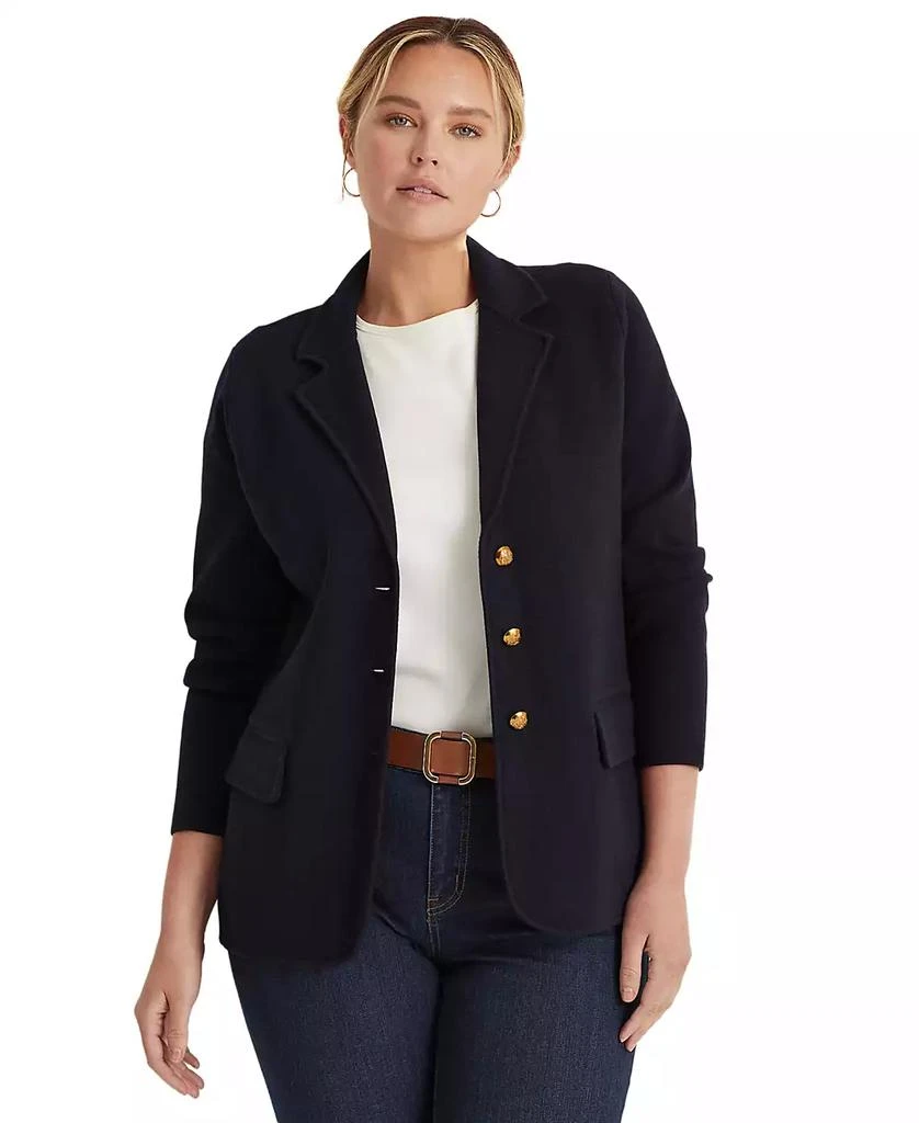 商品Ralph Lauren|Women's Plus Size Combed Cotton Single-Breasted Blazer,价格¥1117,第1张图片