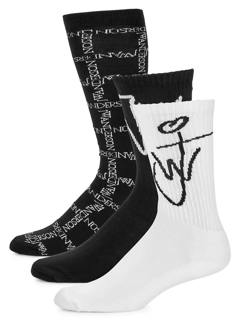 商品JW Anderson|Logo Cotton-Blend Socks, Pack of 3,价格¥380,第1张图片