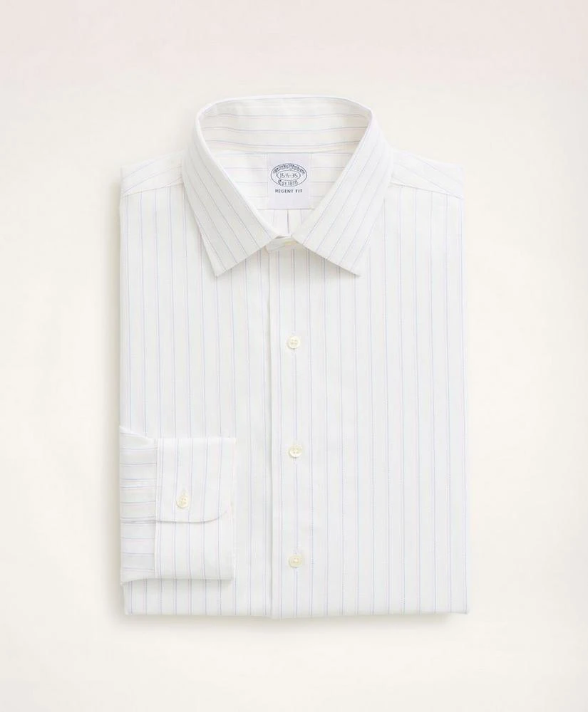 商品Brooks Brothers|Stretch Regent Regular-Fit Dress Shirt, Non-Iron Royal Oxford Ainsley Collar Pinstripe,价格¥409,第4张图片详细描述