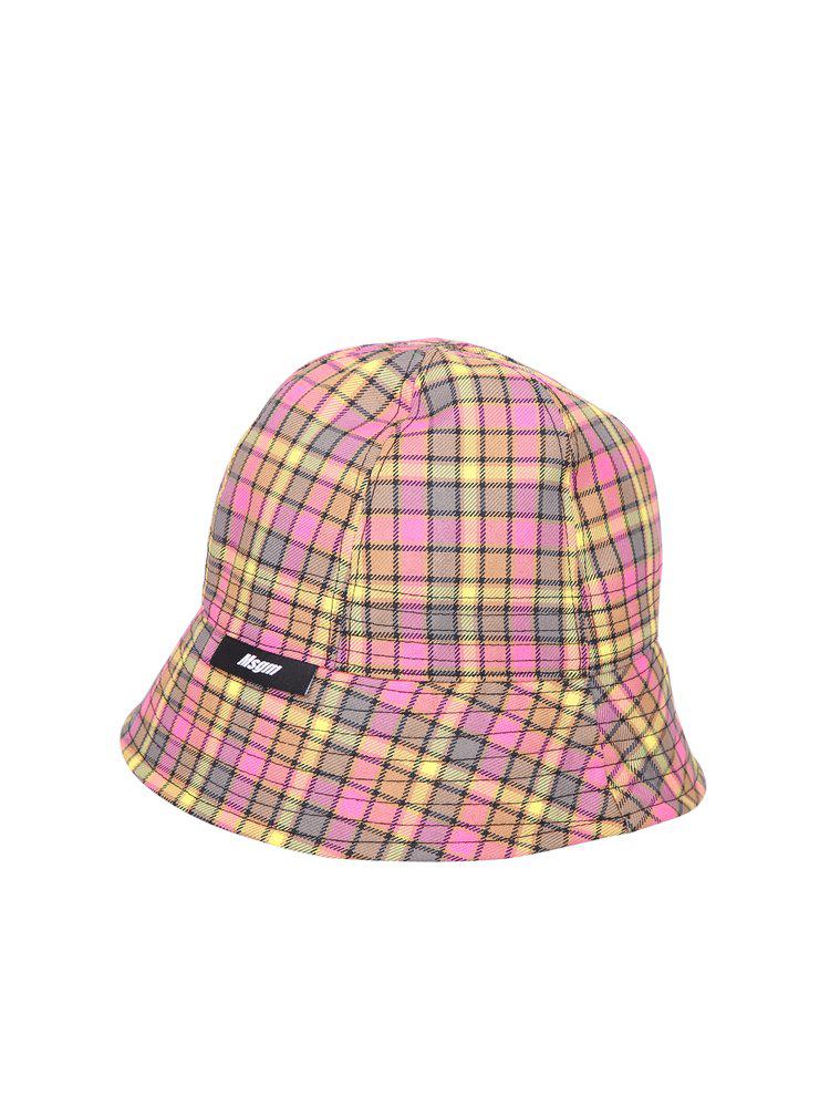 MSGM Logo Patch Tartan Print Bucket Hat商品第1张图片规格展示