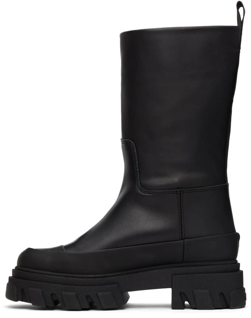 商品Ganni|Black Leather Tubular Boots,价格¥2064,第3张图片详细描述