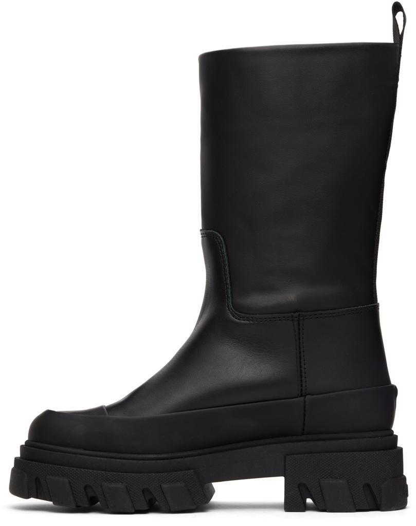 商品Ganni|Black Leather Tubular Boots,价格¥3161,第5张图片详细描述