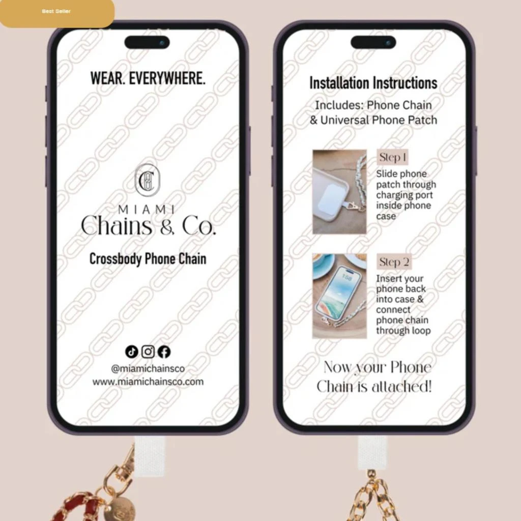 商品Miami Chains & Co.|Miami Chains & Co. - Crossbody Phone Chain,价格¥333,第2张图片详细描述