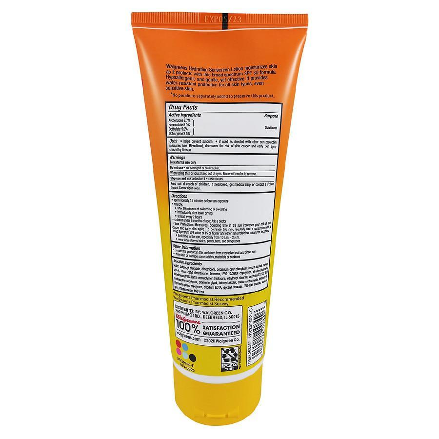 商品Walgreens|Hydrating Sunscreen Lotion SPF 30,价格¥60,第4张图片详细描述