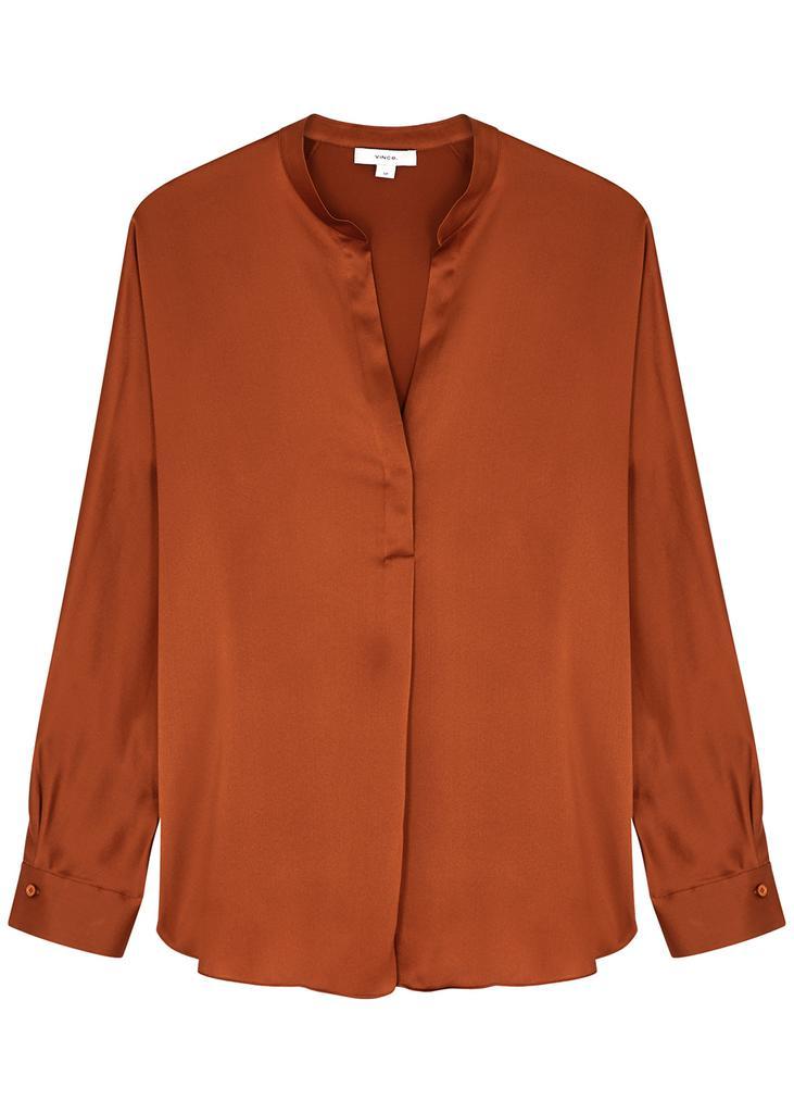 商品Vince|Rust silk-satin blouse,价格¥2403,第1张图片