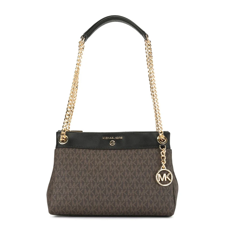 商品[国内直发] Michael Kors|MICHAEL KORS 女士拼色PVC单肩包 30H9GUSL1B-BROWNBLK,价格¥1207,第1张图片