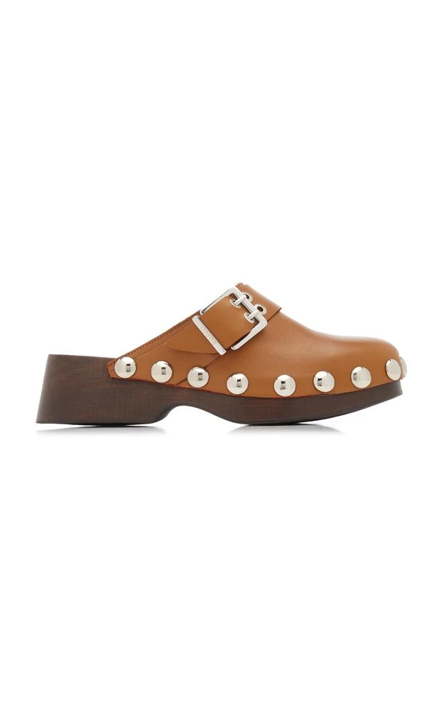 商品Ganni|Ganni - Women's Studded Leather Clogs - Brown - IT 36 - Moda Operandi,价格¥902,第1张图片