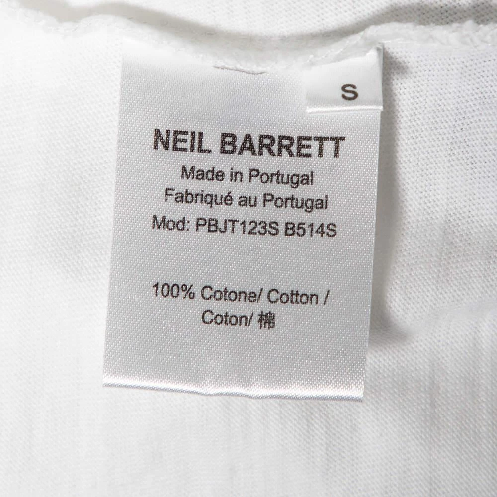 Neil Barrett White Lightening Bolt Printed Cotton Short Sleeve T-Shirt S 商品