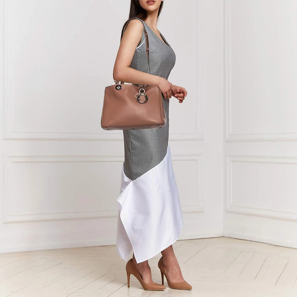 商品[二手商品] Dior|Dior Old Rose Leather Medium Diorissimo Shopper Tote,价格¥8325,第2张图片详细描述