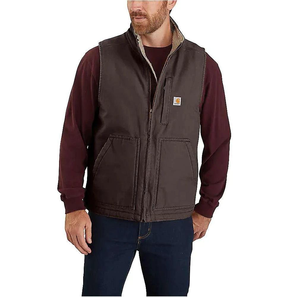 商品Carhartt|Carhartt Men's Washed Duck Sherpa-Lined Mockneck Vest,价格¥650,第3张图片详细描述