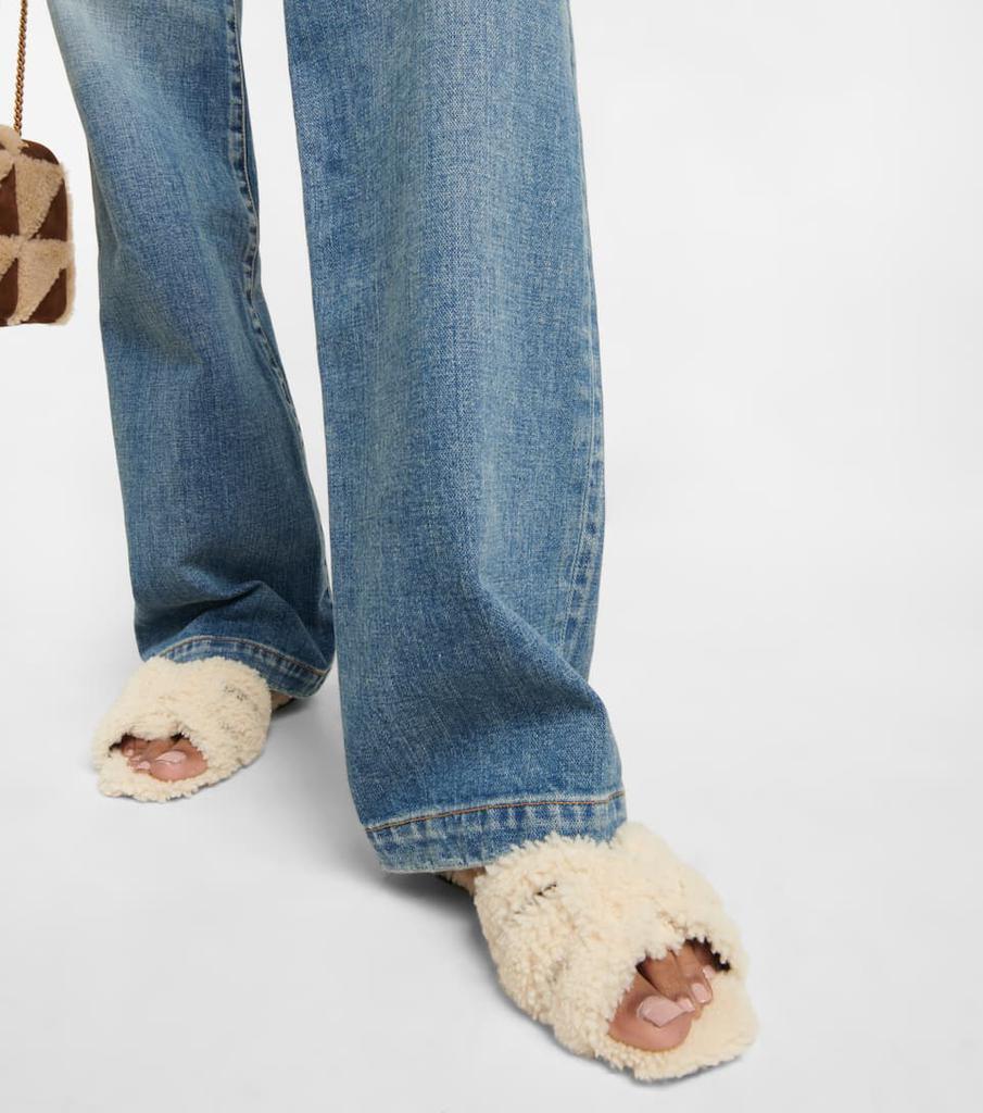 商品Yves Saint Laurent|Tribute flat shearling sandals,价格¥4818,第6张图片详细描述