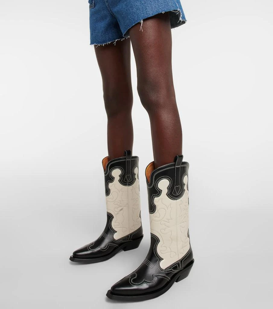 商品Ganni|Leather cowboy boots,价格¥4689,第4张图片详细描述