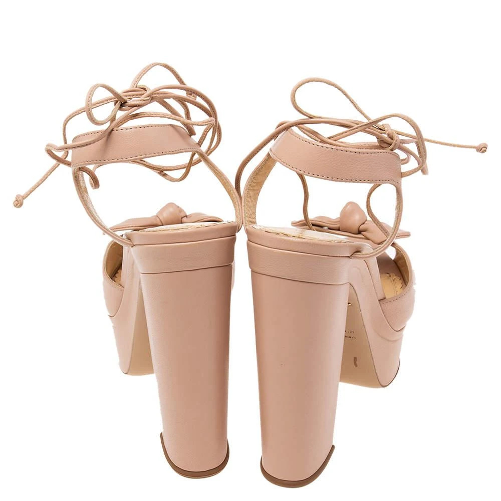 商品[二手商品] Charlotte Olympia|Charlotte Olympia Pink Leather Bow Platform Ankle-Tie Sandals Size 41,价格¥2661,第5张图片详细描述