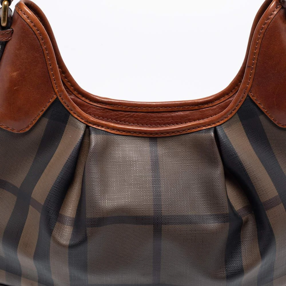 商品[二手商品] Burberry|Burberry Brown Smoked Check PVC and Leather Small Brooklyn Hobo,价格¥1458,第5张图片详细描述