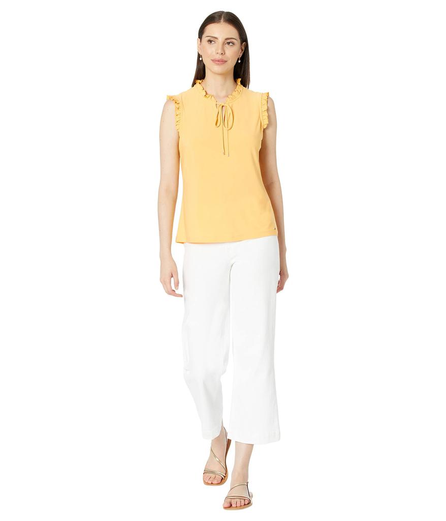 Sleeveless Knit Blouse with Neck Tie商品第4张图片规格展示