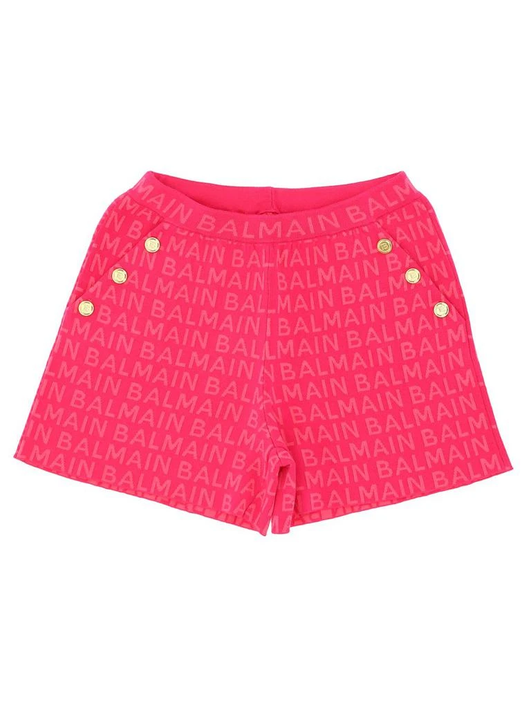 商品Balmain|Balmain Kids Logo Monogram Button-Detailed Shorts,价格¥2113,第1张图片