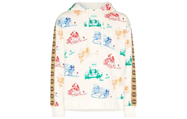 商品[国内直发] Gucci|古驰 x Disney/迪士尼 联名款 Mickey Mouse Printed  Hoodie 米老鼠印花连帽卫衣 男款 白色,价格¥5298,第1张图片