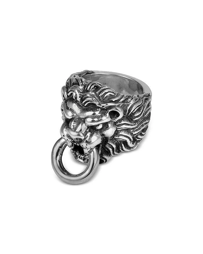 商品King Baby|Men's Sterling Silver Lion's Head Ring,价格¥5329,第1张图片