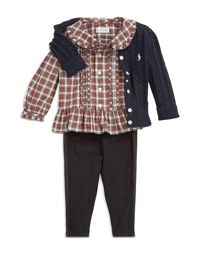 商品Ralph Lauren|Girls' Plaid Poplin Shirt & Tuxedo Leggings Set - Baby,价格¥170,第5张图片详细描述