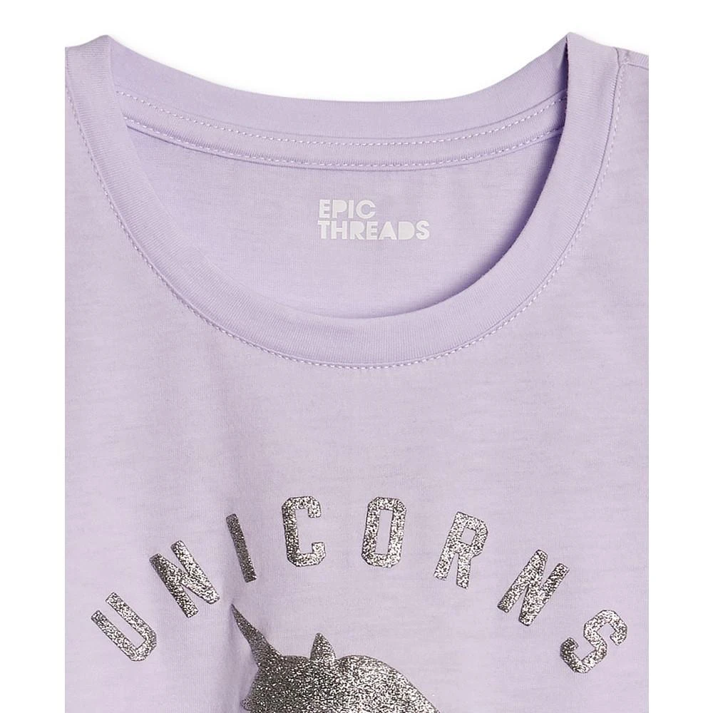 商品Epic Threads|Big Girls Unicorns Believe Graphic T-shirt, Created For Macy's,价格¥62,第3张图片详细描述