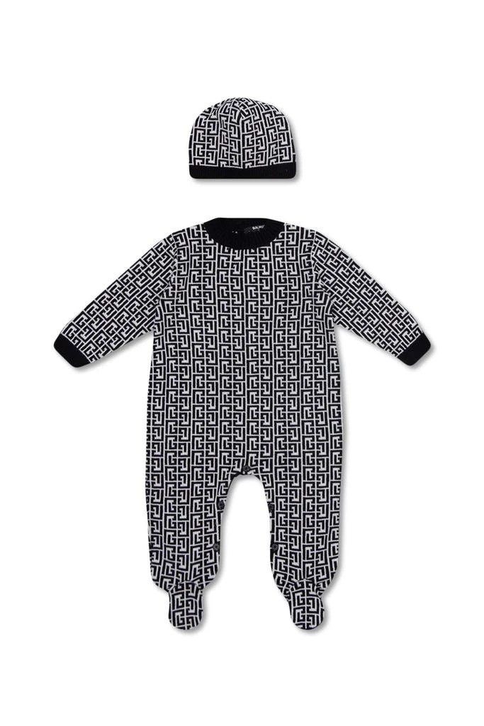 商品Balmain|Balmain Kids Greca-Print Knit Babygrow Set,价格¥1236,第1张图片