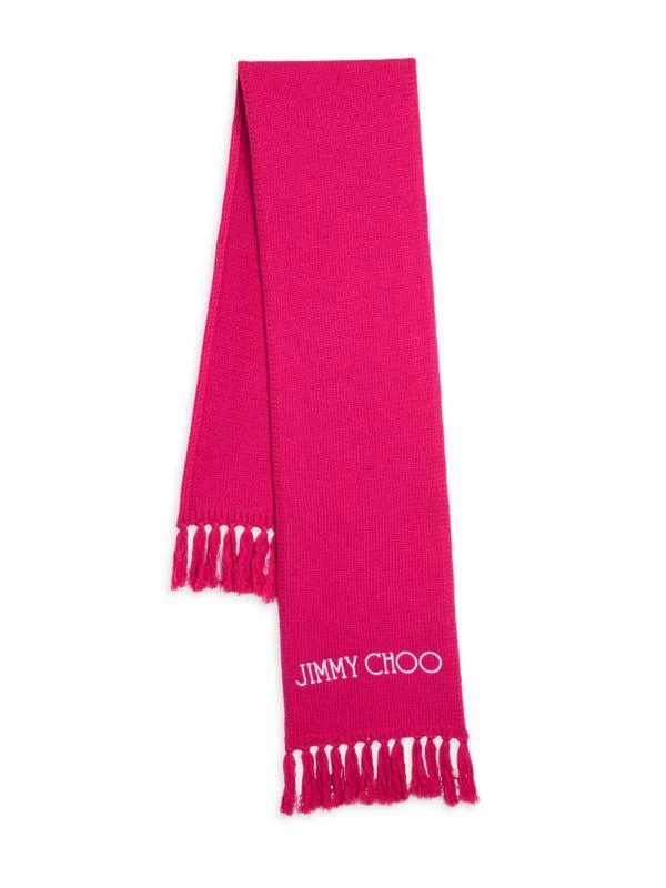 商品Jimmy Choo|Logo Tassel Wool Scarf,价格¥3375,第2张图片详细描述