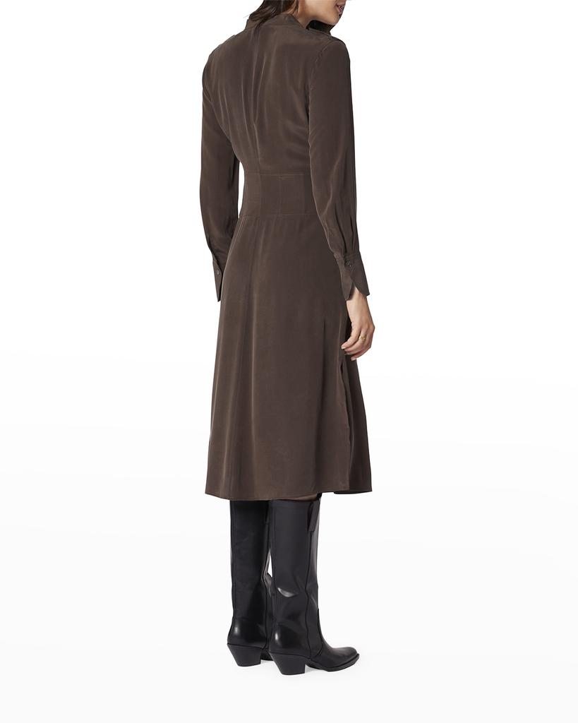 Thea Button-Front Midi Silk Dress商品第3张图片规格展示
