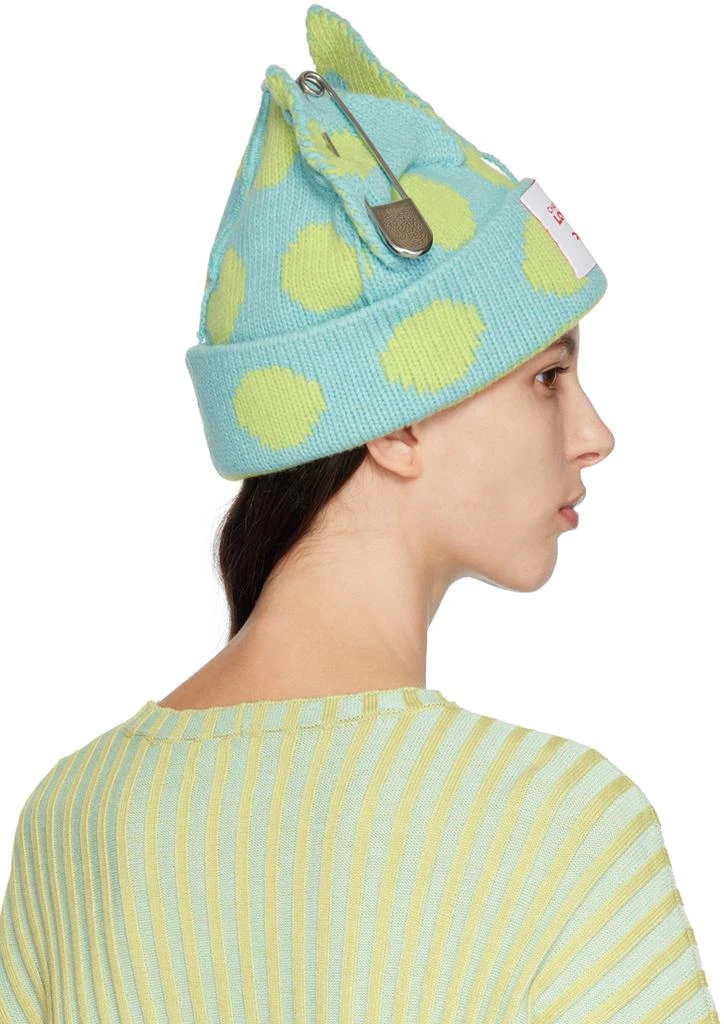 商品Charles Jeffrey Loverboy|SSENSE Exclusive Blue Chunky Punk Ears Beanie,价格¥1106,第3张图片详细描述