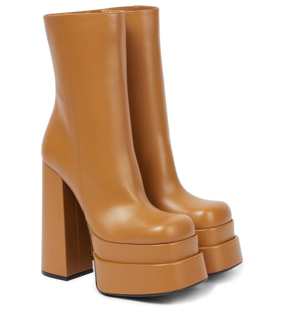 商品Versace|Aevitas leather platform ankle boots,价格¥9110,第1张图片