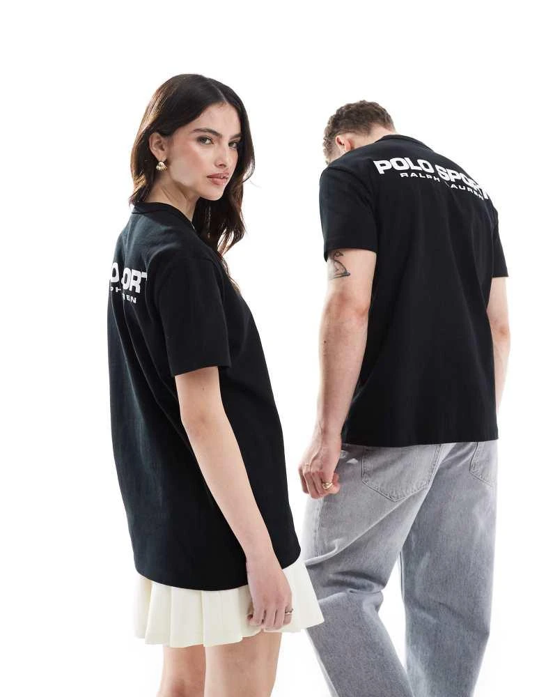 商品Ralph Lauren|Polo Ralph Lauren Sport capsule unisex front and back logo print heavyweight t-shirt in black,价格¥586,第2张图片详细描述