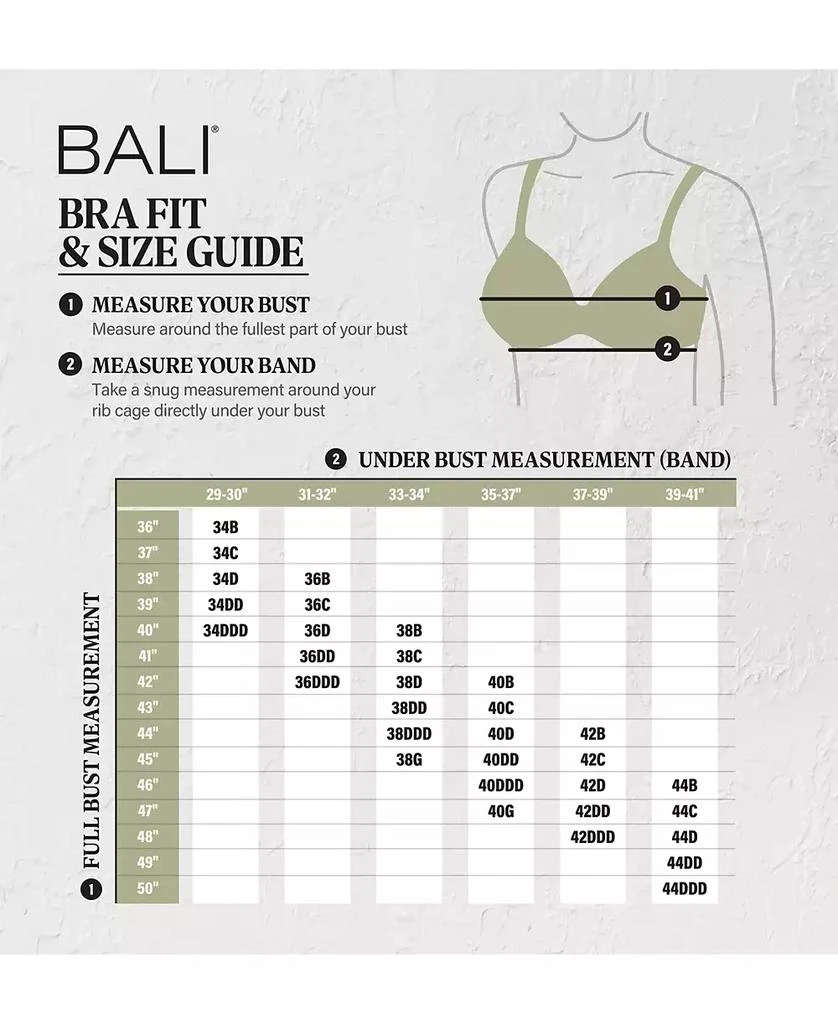 商品Bali|One Smooth U Concealing and Shaping Underwire Bra 3W11,价格¥157,第2张图片详细描述