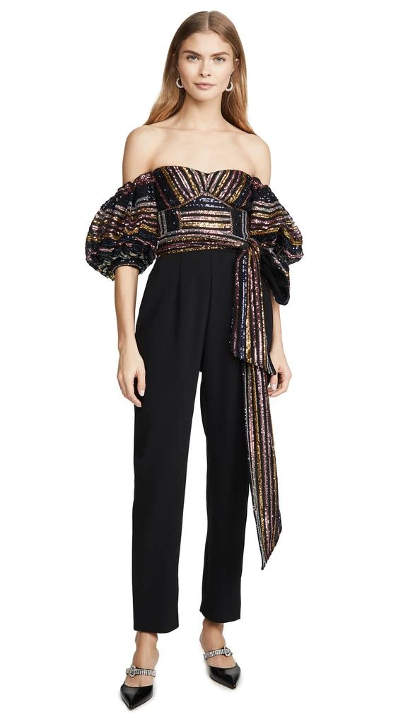 商品Self Portrait|Self Portrait Stripe Sequin Jumpsuit,价格¥2662,第1张图片