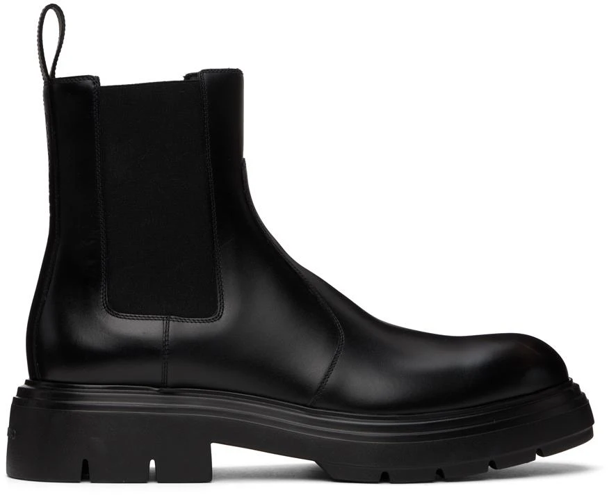 商品Salvatore Ferragamo|Black Embossed Chelsea Boots,价格¥9295,第1张图片