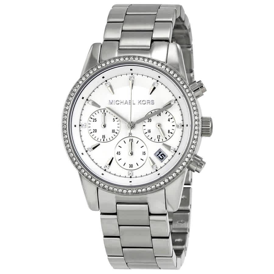 Michael Kors Ritz Chronograph White Dial Ladies Watch MK6428商品第1张图片规格展示