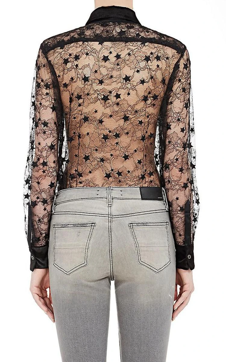 商品AMIRI|Sheer Star-Lace Blouse,价格¥10229,第3张图片详细描述