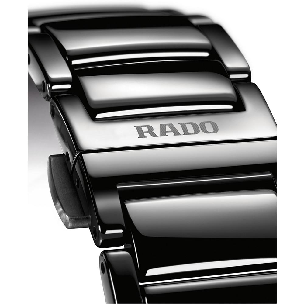 Unisex Swiss Automatic True Diamond (1/8 ct. t.w.) Black Ceramic Bracelet Watch 40mm商品第7张图片规格展示