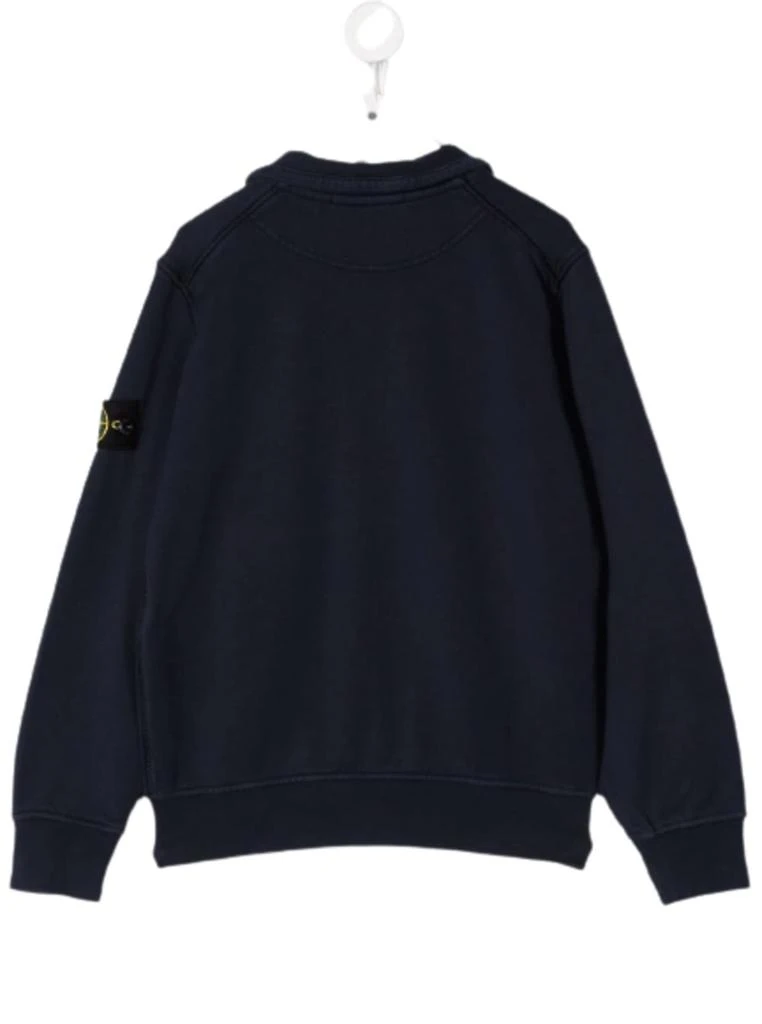 商品Stone Island Junior|Stone Island Junior Blue Cotton Hoodie With Logo,价格¥1396,第2张图片详细描述