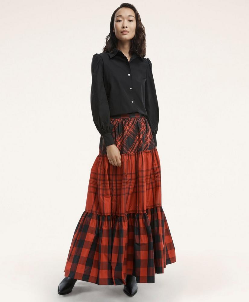 Taffeta Tiered Tartan Skirt商品第1张图片规格展示