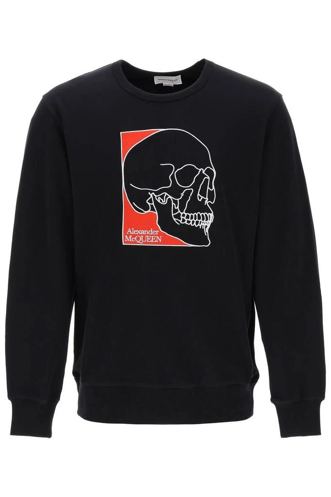 商品Alexander McQueen|Crew-neck sweatshirt with skull embroidery,价格¥1882,第1张图片