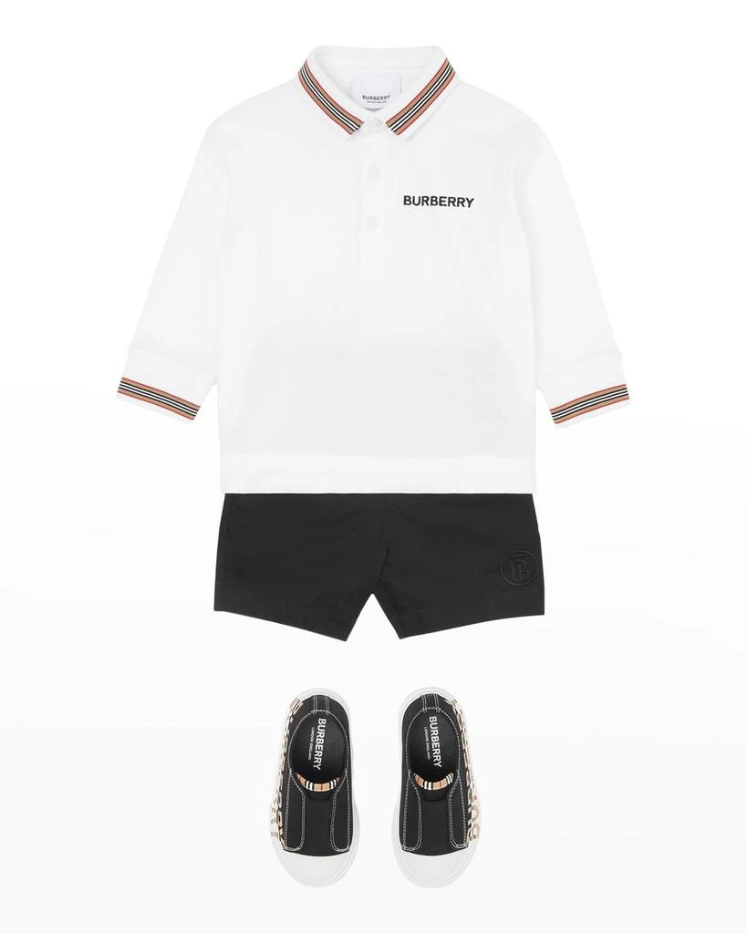 商品Burberry|Boy's Christo Icon Stripe Polo Shirt, Size 6M-2,价格¥1017,第5张图片详细描述