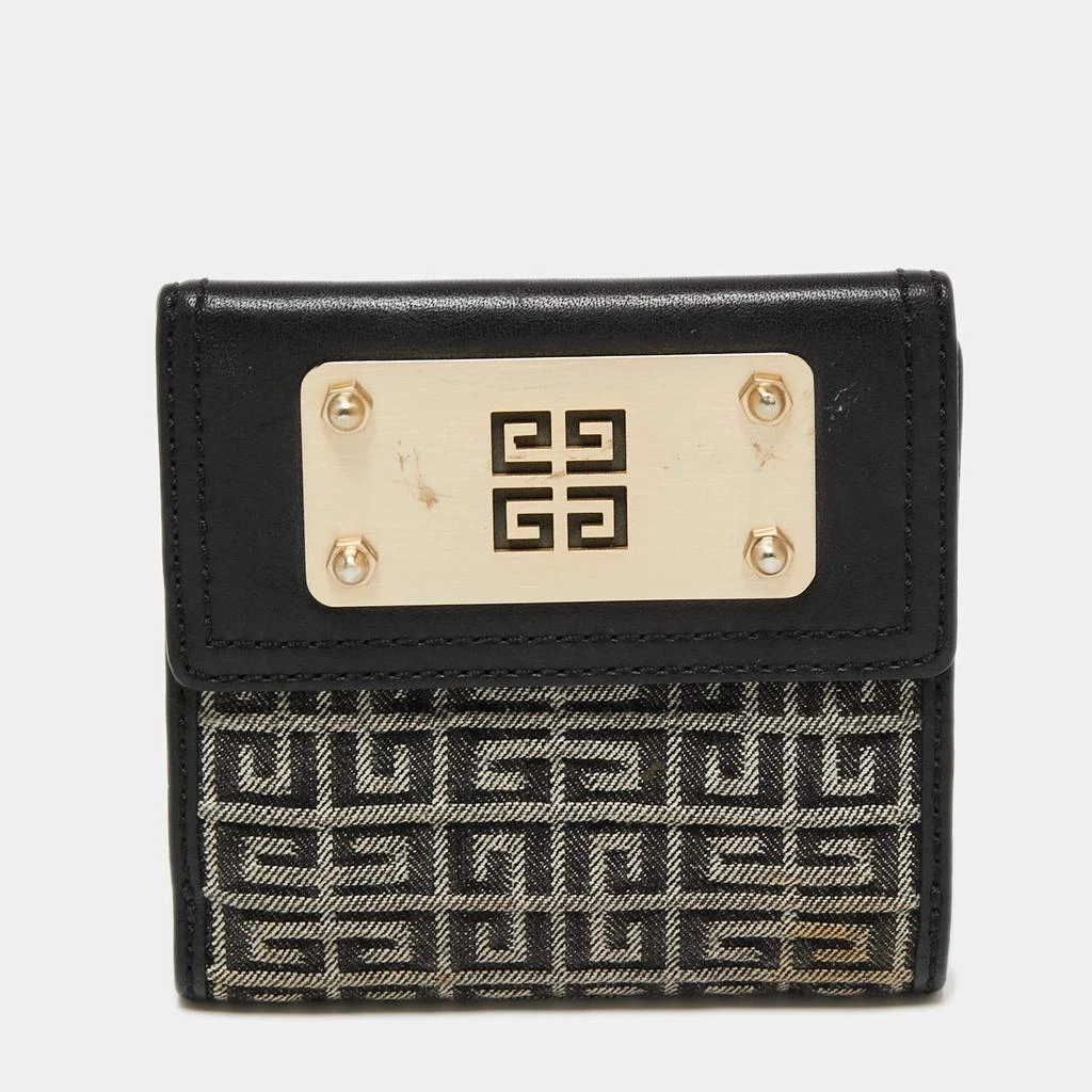 商品[二手商品] Givenchy|Givenchy Grey/Black Monogram Canvas Compact Wallet,价格¥890,第1张图片