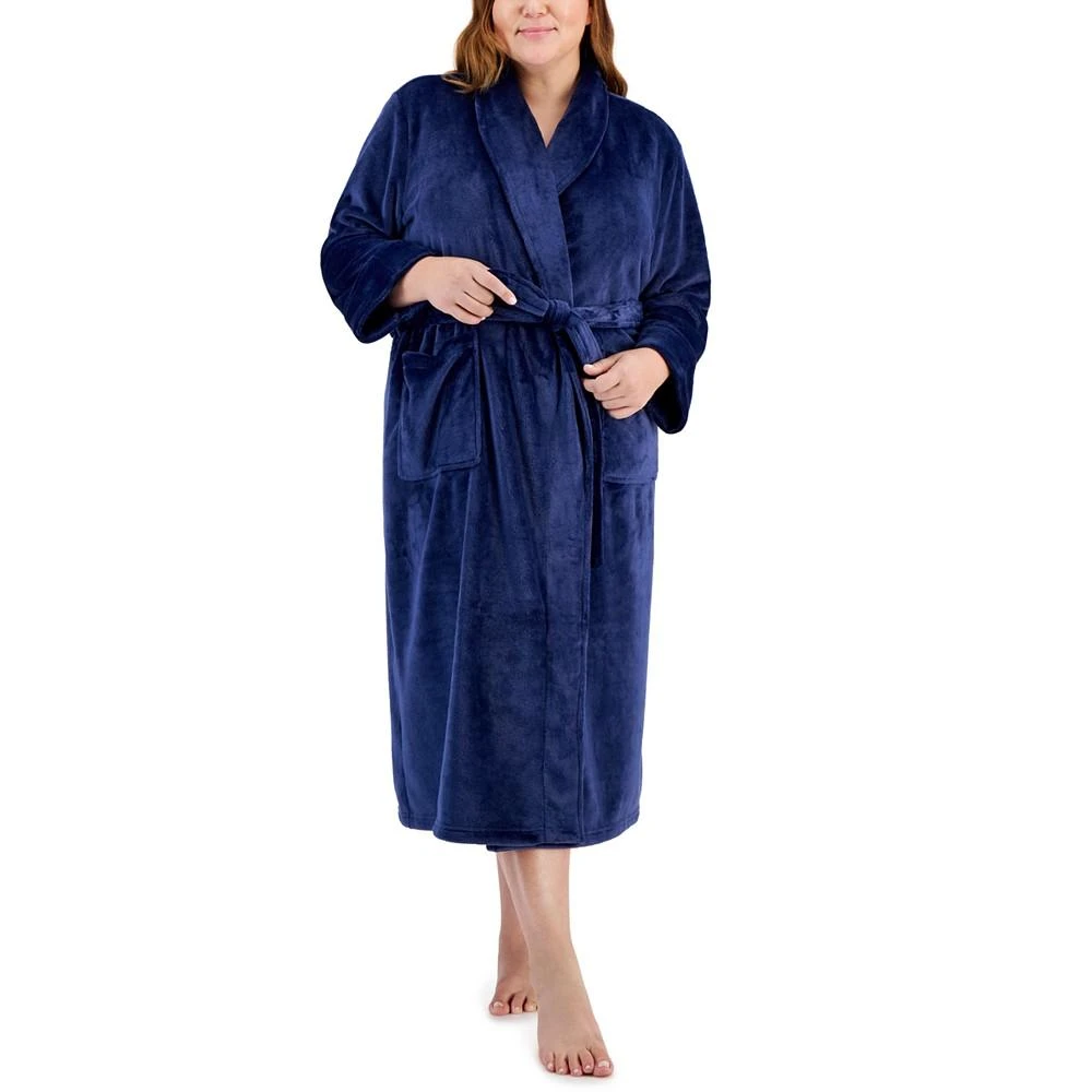 商品Charter Club|Plus Size Plush Knit Shine Robe, Created for Macy's,价格¥156,第1张图片