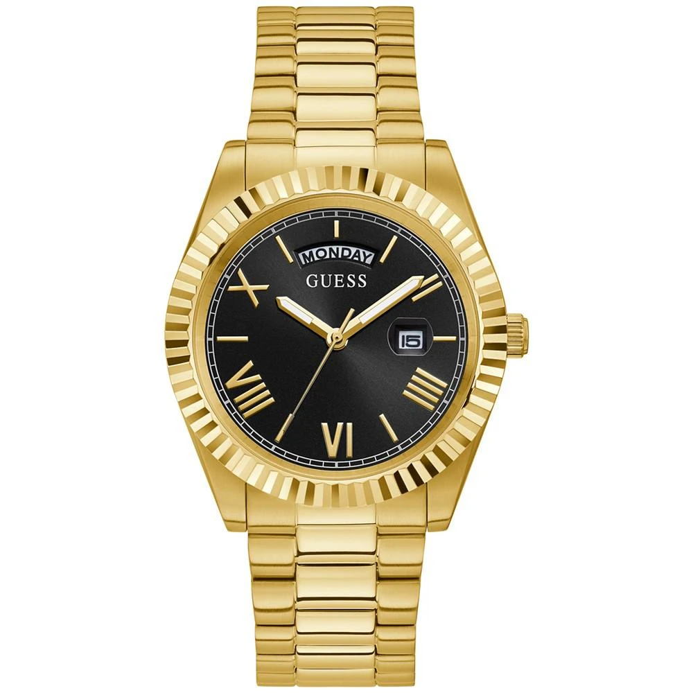 商品GUESS|Men's Gold-Tone Stainless Steel Bracelet Watch, 42mm,价格¥505,第1张图片