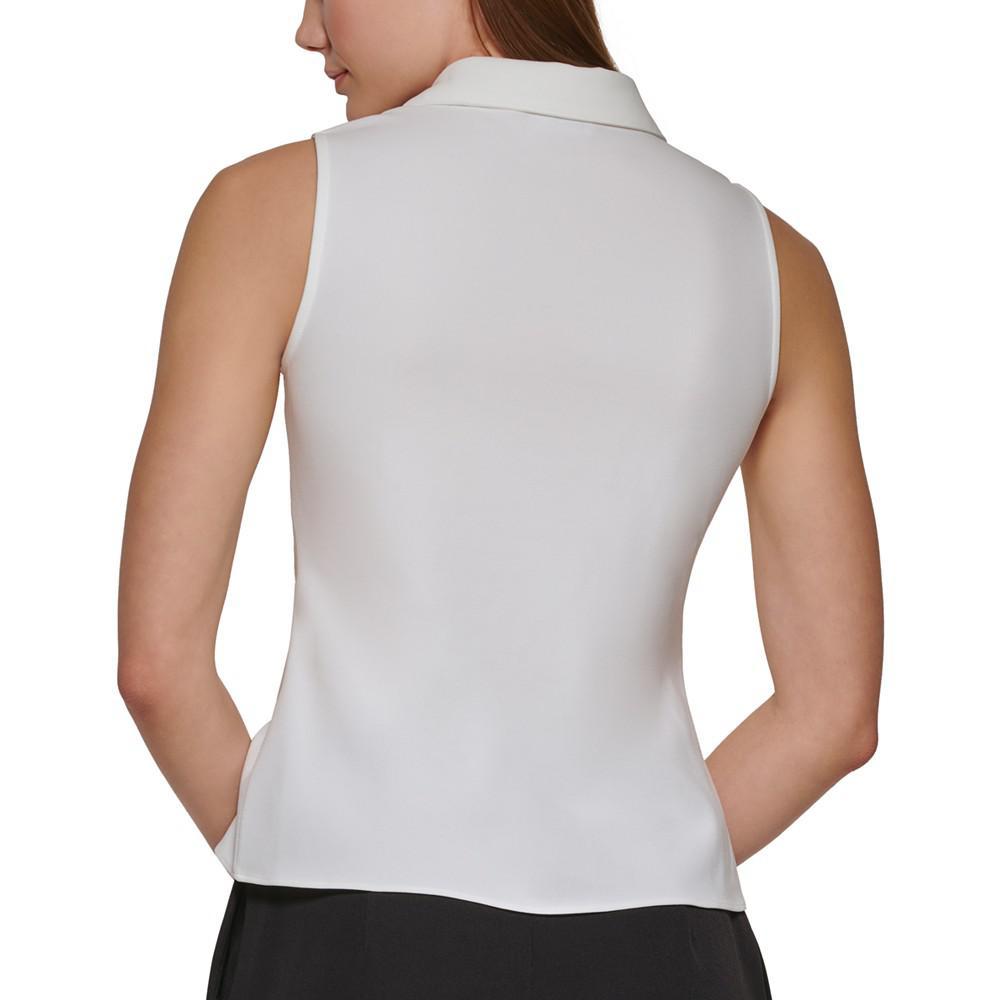 商品Calvin Klein|Petite Twist-Front Sleeveless Top,价格¥418,第4张图片详细描述