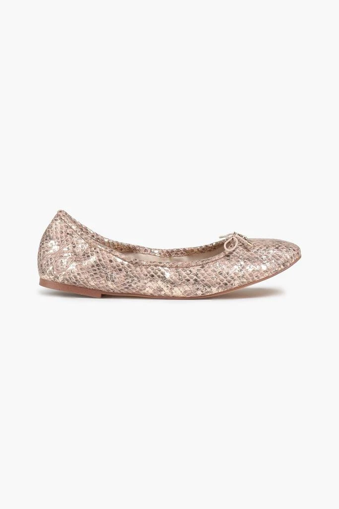商品Sam Edelman|Felicia metallic snake-effect leather ballet flats,价格¥582,第1张图片